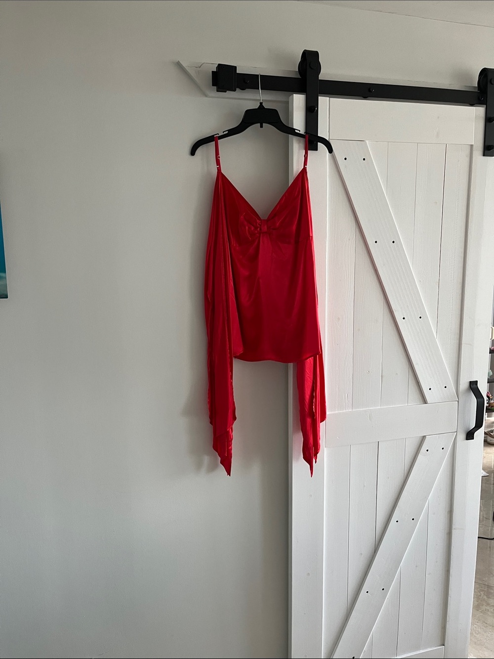 MM6 Maison Martin Margiela Red Draped Satin Cami Top